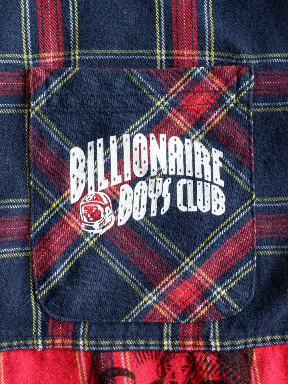 Billionaire Boys Club Twin Plaid Red/Navy Button - Mens Large Size - Picture 4 of 8